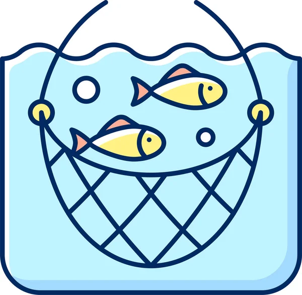 Capture Tacle Icône Pêche — Image vectorielle