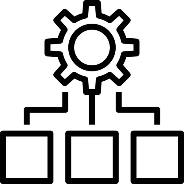 Zahnradkonfiguration Getriebe Symbol Umriss Stil — Stockvektor