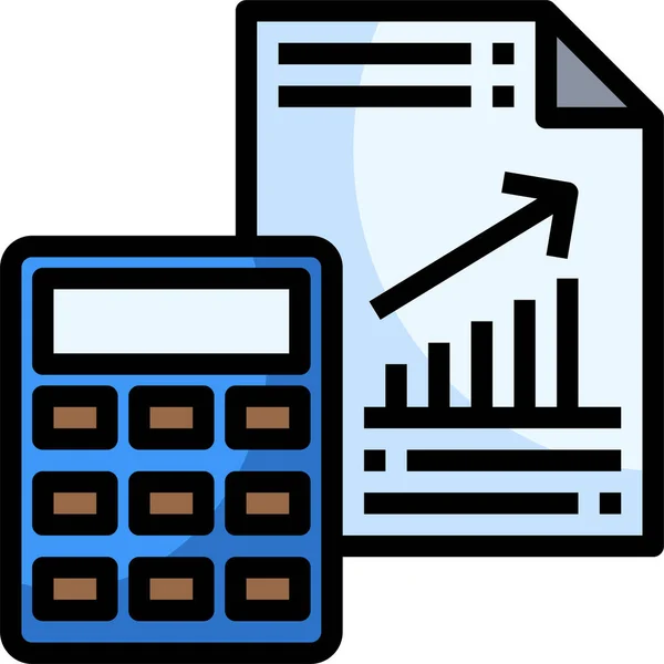 Cálculo Calculadora Matemática Ícone Estilo Esboço Preenchido —  Vetores de Stock