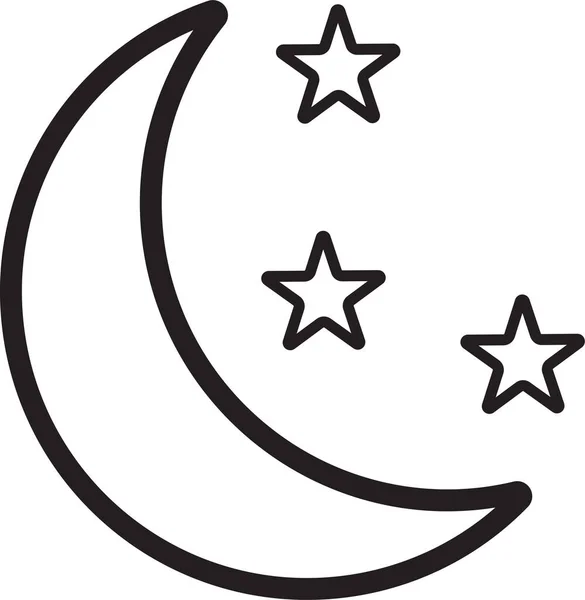 Lunación Luna Luna Icono Luz Estilo Contorno — Vector de stock