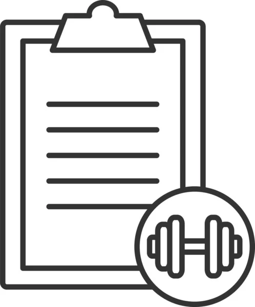 Barbell Checklist Exercise Icon Outline Style — 图库矢量图片