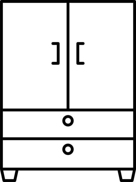 Armoire Tiroir Armoire Icône — Image vectorielle