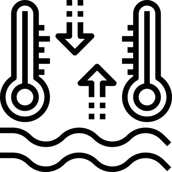 Celsius Degrees Fahrenheit Icon Outline Style — 图库矢量图片