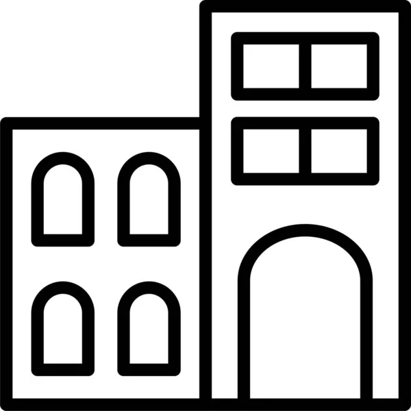 Иконка Жилого Дома Стиле Outline — стоковый вектор