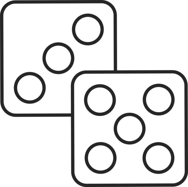 Casino Gambling Lottery Cube Icon Outline Style — 图库矢量图片
