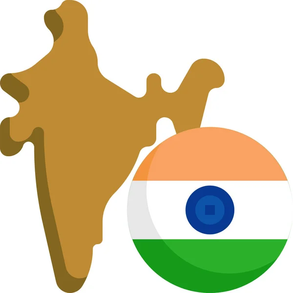 Ícone País Bandeira Índia —  Vetores de Stock