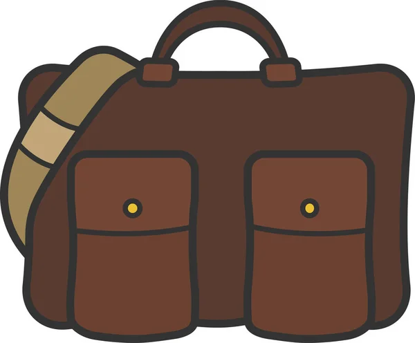 Bolso Bolso Portátil Icono Del Bolso Estilo Contorno Lleno — Archivo Imágenes Vectoriales