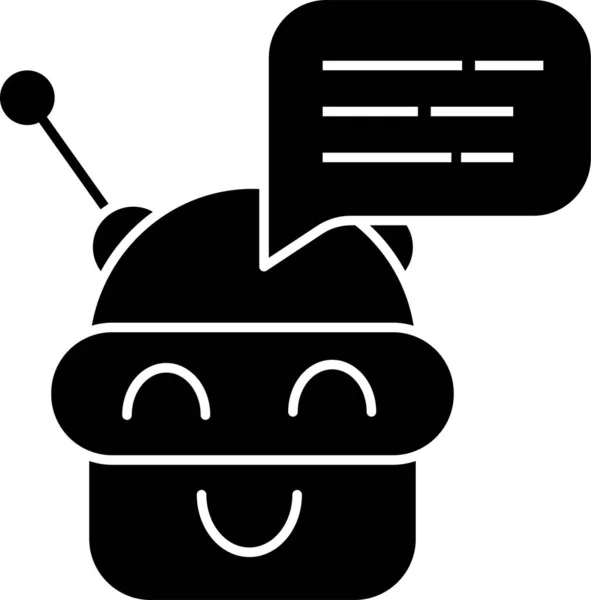 Android Asystent Bot Ikona Solidnym Stylu — Wektor stockowy