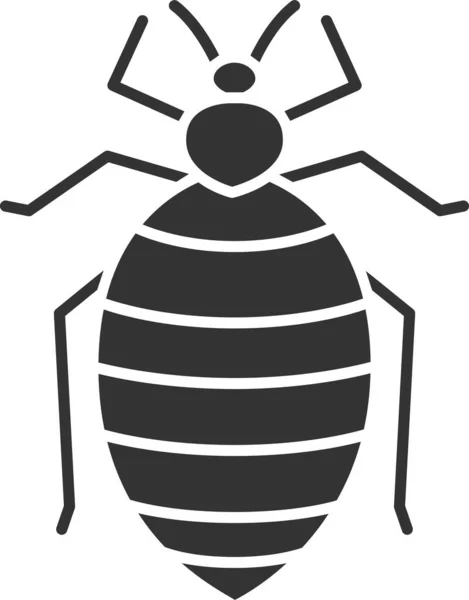 Bed Bug Bedbug Beetle Icon Solid Style — Stock Vector