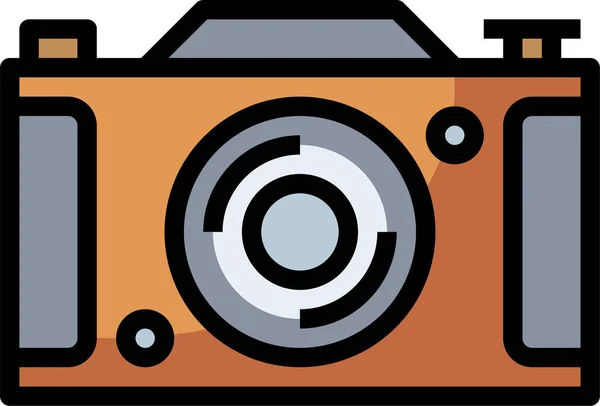 相机照片图标填充轮廓风格 — 图库矢量图片