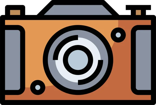 Camera Foto Pictogram Gevulde Outline Stijl — Stockvector