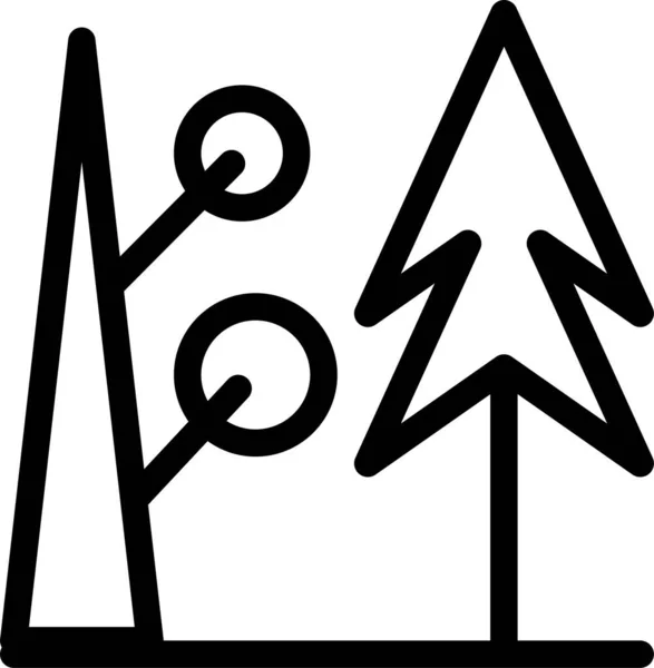 Ikona Vánoční Les Ostrov Stylu Osnovy — Stockový vektor