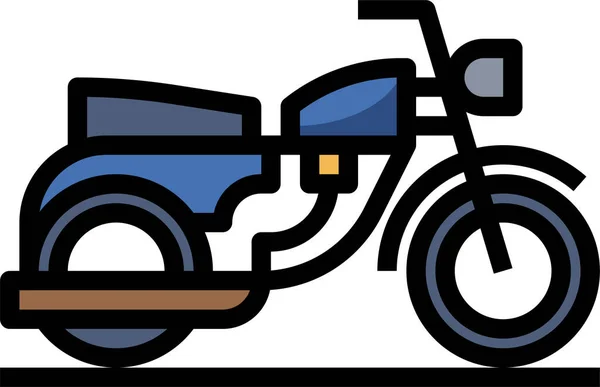 Moto Motor Icono Motocicleta Estilo Contorno Lleno — Vector de stock