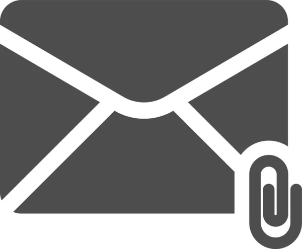 Załącz Ikonę Załącznika Mail Solidnym Stylu — Wektor stockowy