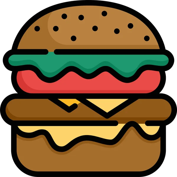 Burger Hamburger Meat Icon — Stock Vector