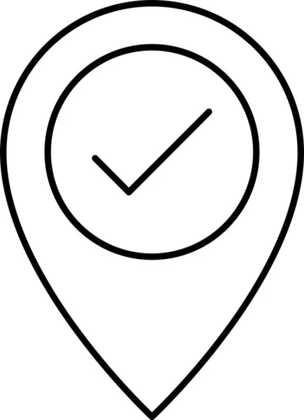 Ubicación Pin Check Icono — Vector de stock