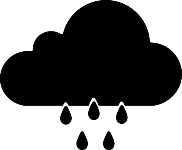 Cloudburst Averse Drizzle Icône Dans Style Solide — Image vectorielle