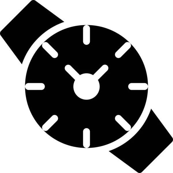 Reloj Despertador Icono Tiempo Estilo Sólido — Archivo Imágenes Vectoriales