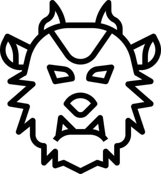 ハロウィンカテゴリの獣狼不気味なアイコン — ストックベクタ