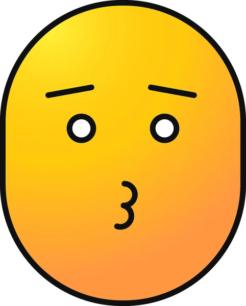 Emoji Emoticon Beijo Ícone Estilo Esboço Preenchido —  Vetores de Stock