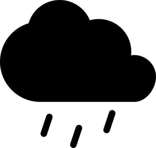 Σύννεφο Πτώση Εικονίδιο Βροχής Στερεό Στυλ — Διανυσματικό Αρχείο