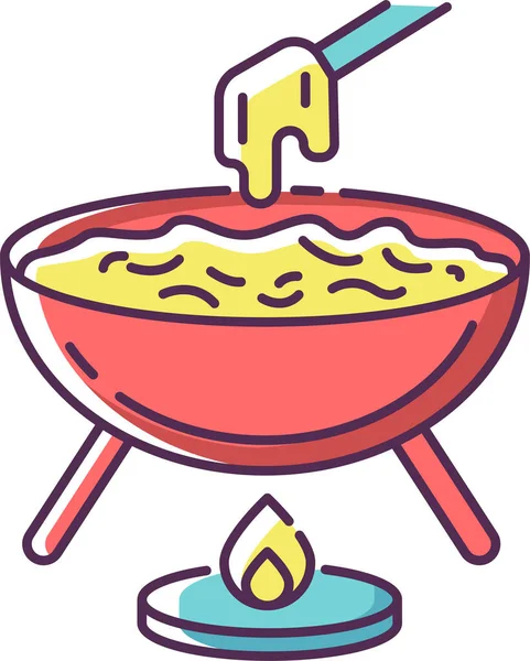 Fondue French Cooking Icon — Stock Vector