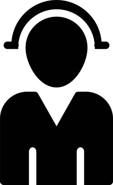 Значок Служб Аватара Твердому Стилі — стоковий вектор