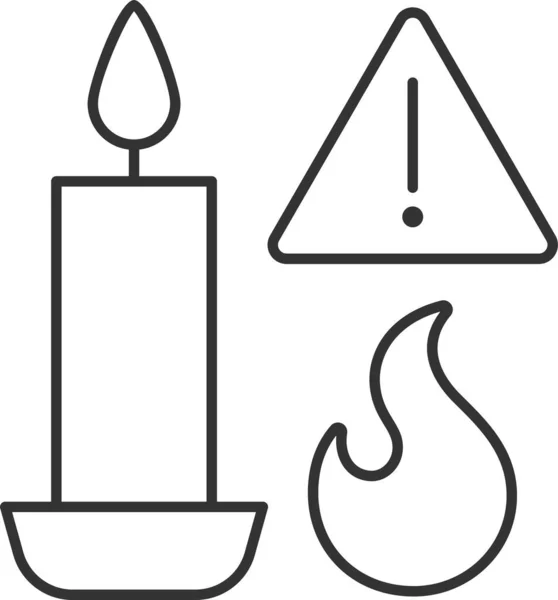 Brandgefahr Kerzensymbol — Stockvektor