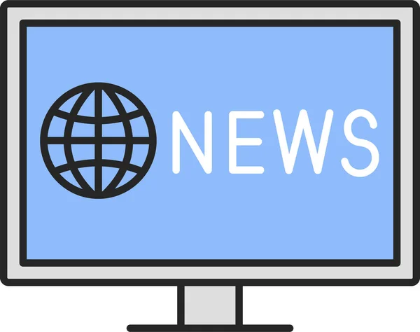 Difusión Noticias Medios Masivos Icono — Vector de stock