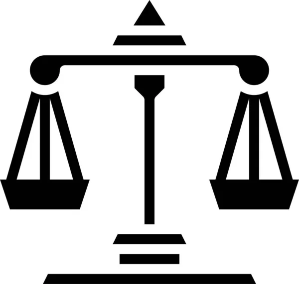 Ισορροπία Δικαστής Εικονίδιο Της Δικαιοσύνης Στερεά Στυλ — Διανυσματικό Αρχείο