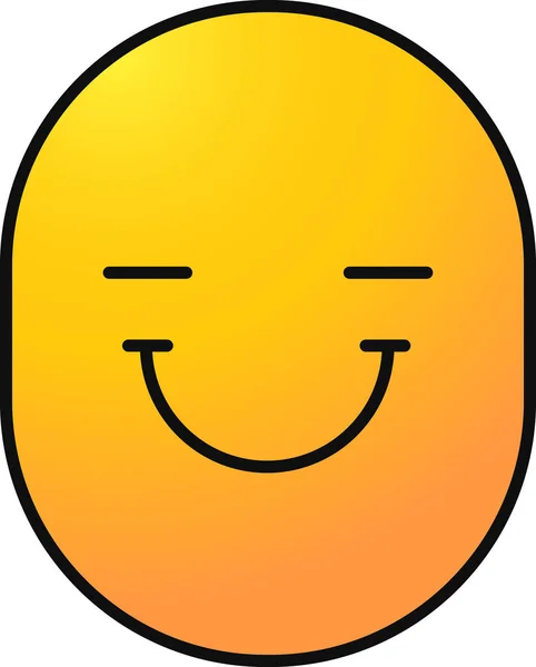 Vrolijke Emoji Emoticon Icoon Gevulde Outline Stijl — Stockvector