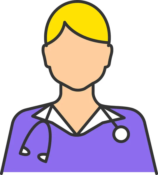 Doctor General Practitioner Gynecologist Icon Filled Outline Style — 图库矢量图片