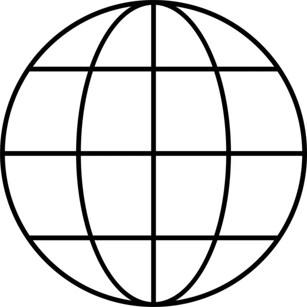 Ikona Mapy Globalnej Ziemi Zarysie Stylu — Wektor stockowy