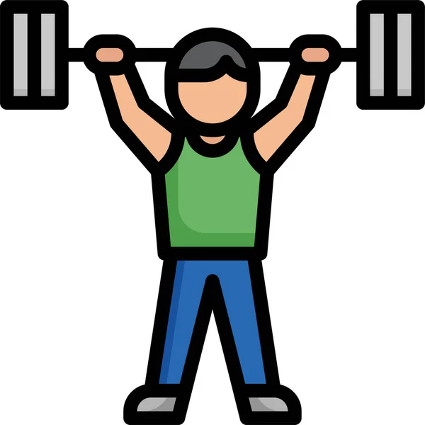 Exercising Weightlifting Fitness Icon — Stock Vector