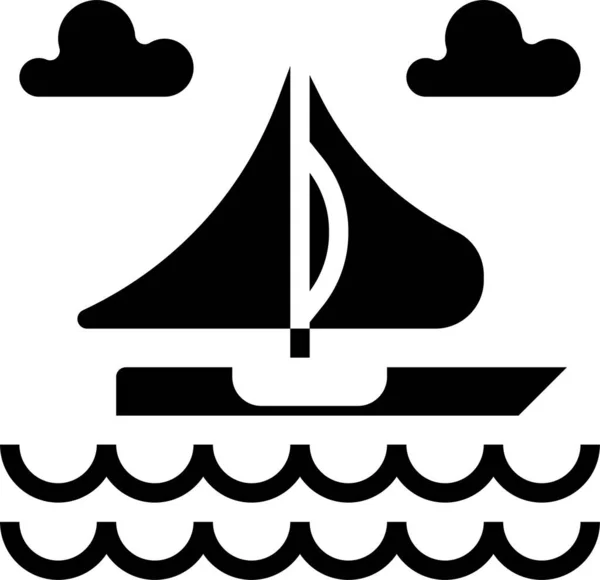 Barca Navigare Icona Navigazione Nella Categoria Ricreazione Hobby — Vettoriale Stock