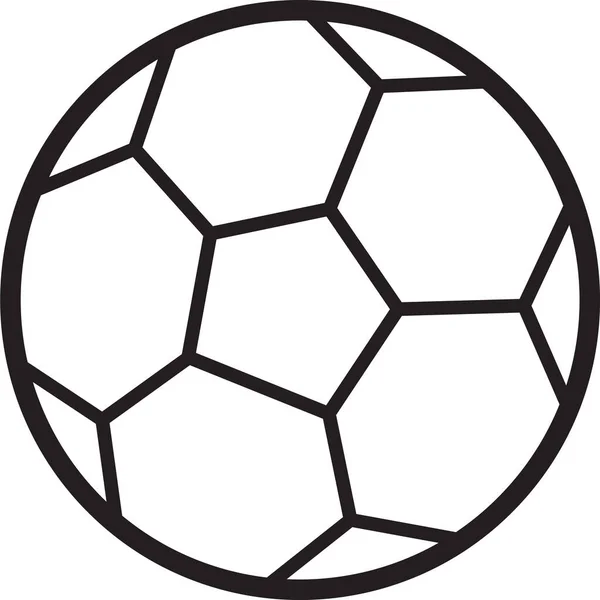 Voetbal Bal Spel Pictogram Omtrek Stijl — Stockvector
