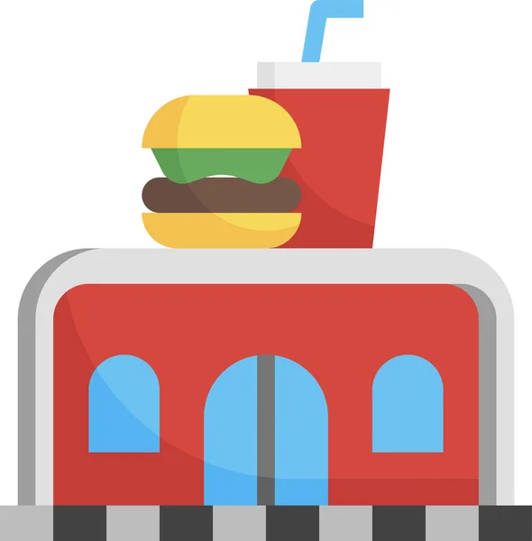 Fast Food Burger Ikone — Stockvektor