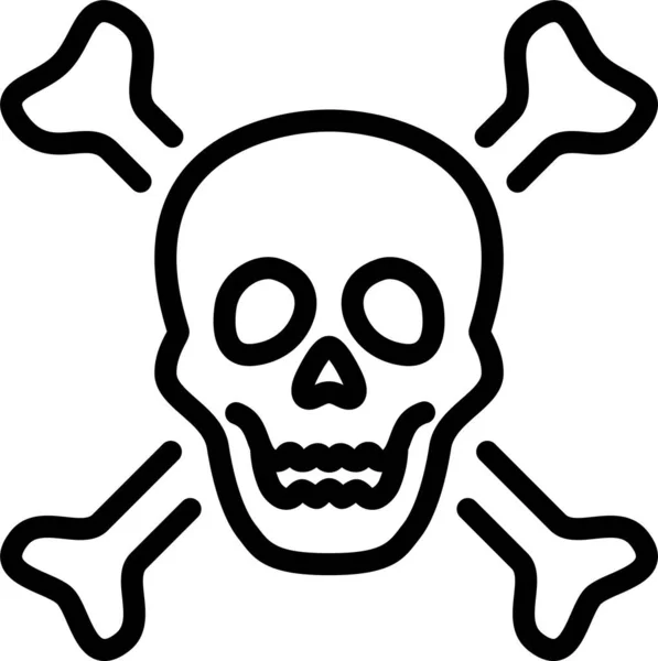 Bone Death Halloween Icon Outline Style — Stock Vector