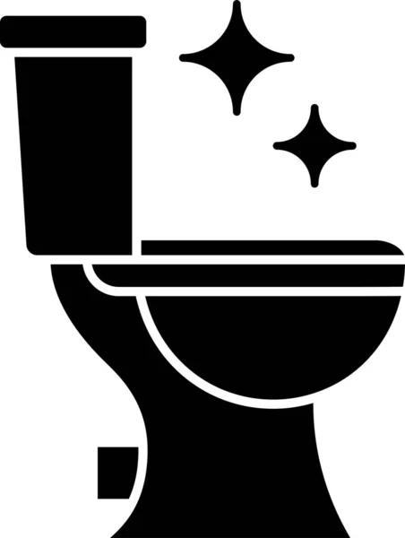 Koupelna Čisté Toalety Ikona Pevném Stylu — Stockový vektor