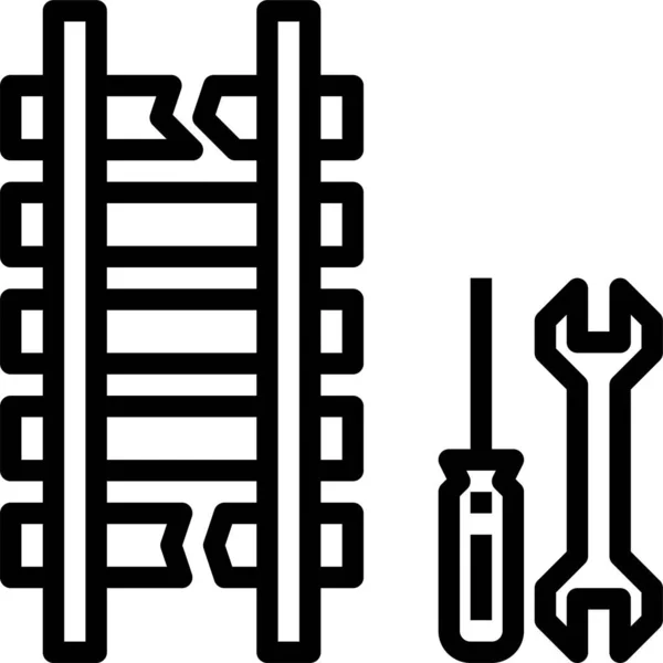Verbesserung Schienen Reparatur Symbol Umriss Stil — Stockvektor
