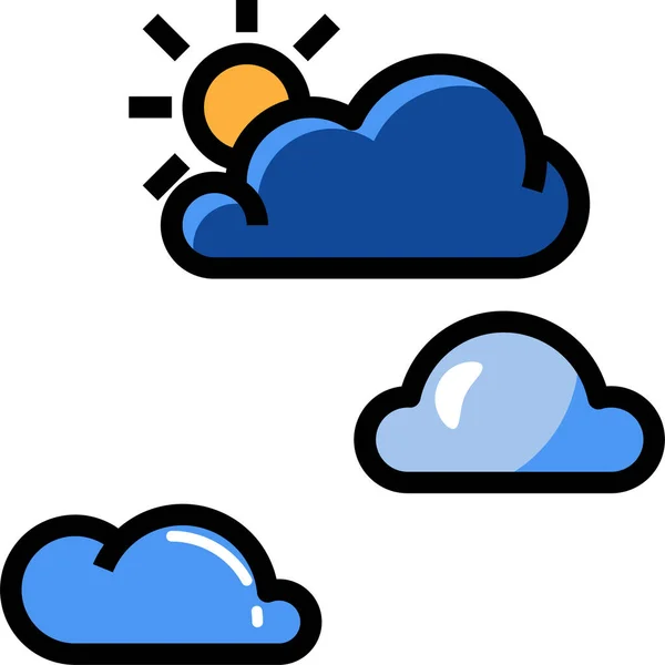 Clima Nuvoloso Parzialmente Icona — Vettoriale Stock