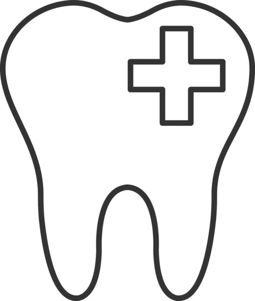Cuidado Cruz Odontologia Ícone Estilo Esboço —  Vetores de Stock
