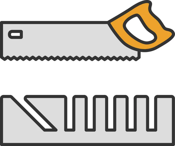 Construction Tool Cut Cutter Icon Filled Outline Style — Stock Vector