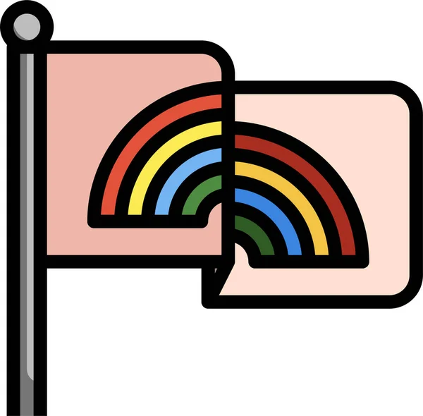 Lgbt Banderas Arco Iris Icono — Archivo Imágenes Vectoriales