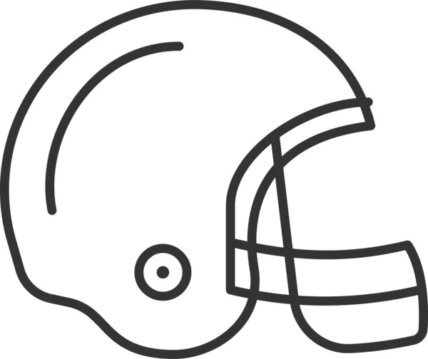 Ікона Шолома Американського Футбольного Обладнання Контурному Стилі — стоковий вектор