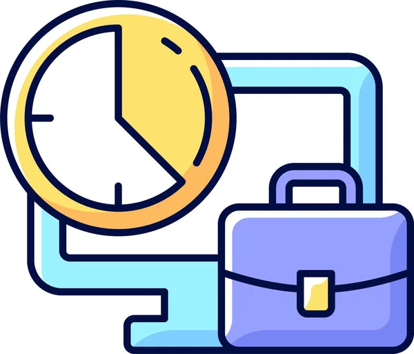 Working Hours Productivity Freelance Icon — 图库矢量图片