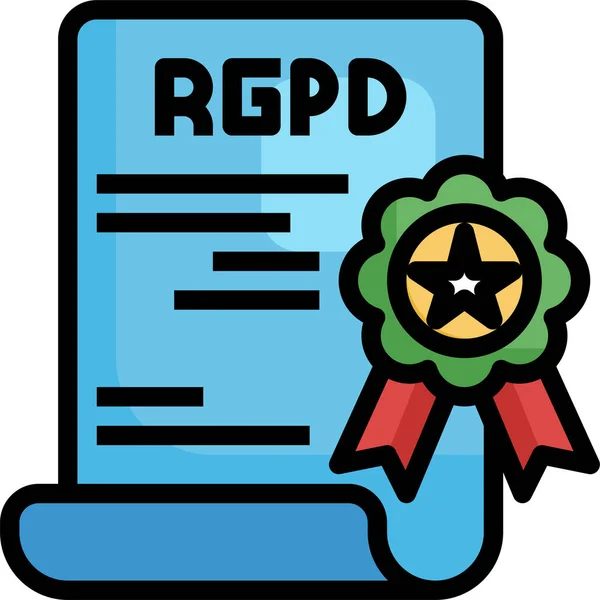 Gdpr Icono Certificación Rgpd — Vector de stock