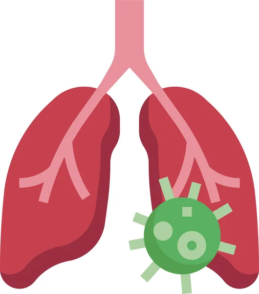 Grippe Lungenentzündung Lungen Ikone — Stockvektor