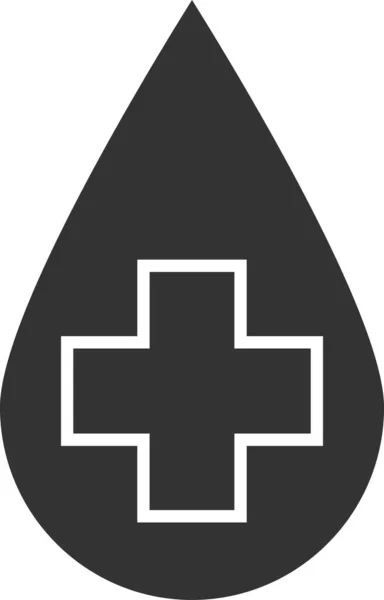 Σταυρός Αίματος Εικονίδιο Πτώση Στερεό Στυλ — Διανυσματικό Αρχείο