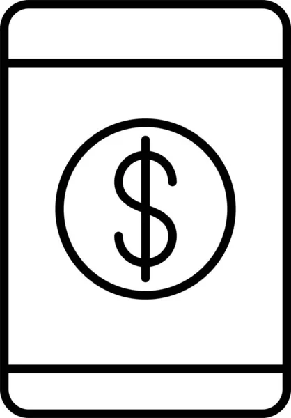 Κινητό Online Pay Icon Στυλ Περίγραμμα — Διανυσματικό Αρχείο